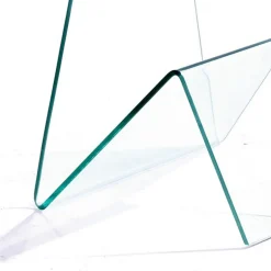 Mark tavolino comodino in vetro curvato 46x40 h55 cm