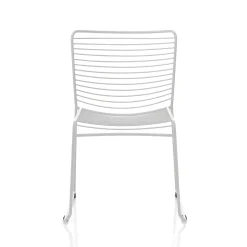 Martha white sedia interno esterno in acciaio colore bianco opaco impilabile h.79 l.49 p.53 cm