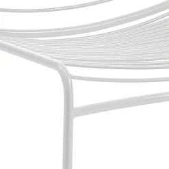 Martha white sedia interno esterno in acciaio colore bianco opaco impilabile h.79 l.49 p.53 cm