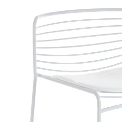 Martha white sgabello da interno / esterno in tessuto e acciaio bianco 55x51xh90 cm