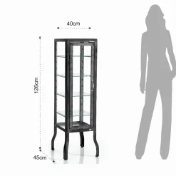 Mash vetrina 1 anta produzione dulton in acciaio con protezione trasparente finitura lucido l40 p45 h126 cm