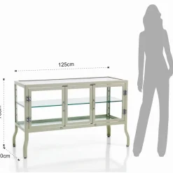 Mash white vetrina 3 ante produzione dulton in acciaio laccato di colore avorio lucido l125 p50 h76 cm