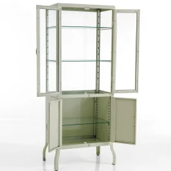 Mash white vetrina alta 4 anta produzione dulton in acciaio laccato di colore avorio lucido l72 p45 h171 cm