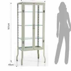 Mash white vetrina alta 2 ante produzione dulton in acciaio laccato di colore avorio lucido l70 p45 h161 cm