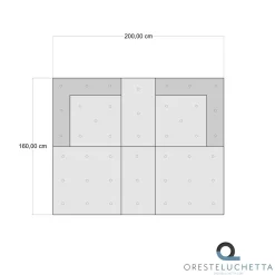 Maxi yara high divano 2 posti rivestimento cotone patchwork multicolore dimensioni l200 p80 h60 cm