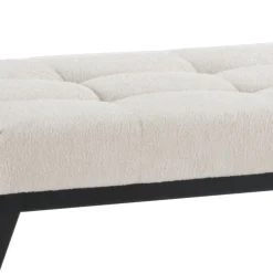 Maxim evo panca in tessuto écru e struttura in metallo nero opaco h45 l122 p42 cm