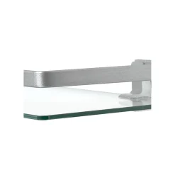 Mazzo mensola da parete in metallo finitura alluminio vetro trasparente 50x19 h5 cm