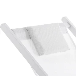 Milos sedia sdraio in alluminio bianco opaco e tessuto textilene bianco 61x102xh80 cm