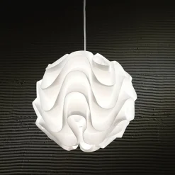 Mix white lampadario in bianco con filo regolabile e paralume d44 h44 cm