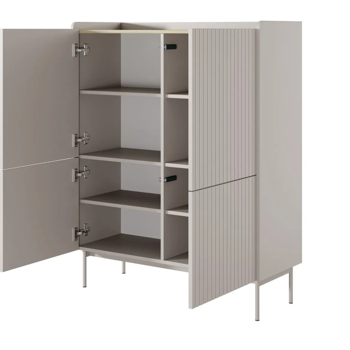 Mobile alto MALENA colore Beige opaco Rovere Scandi H1262 L100 P38