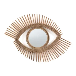 Moti specchio da parete occhio in rattan colore naturale 70x45 cm