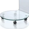 Move tavolino con ruote in vetro curvato 50x50 h50 cm