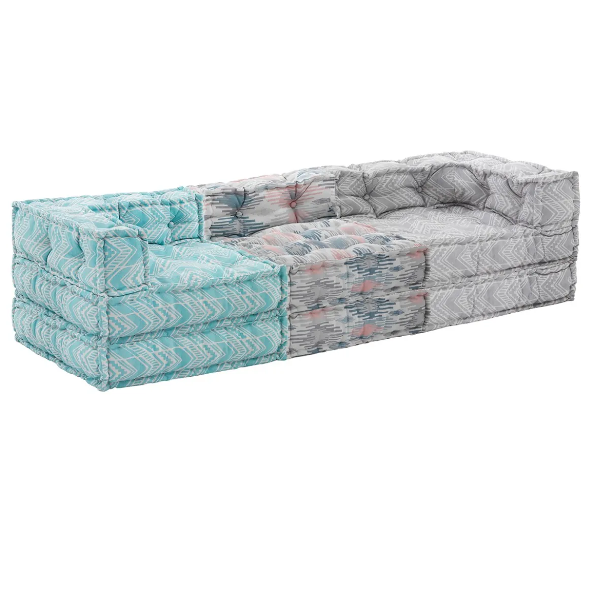 Multicolor divano 3 posti outdoor tessuto waterproof cm. l. 225 p.75 h.60