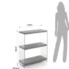 Nancy cement libreria 3 ripiani in vetro trasparente e finitura cemento 70x29.5xh90 cm