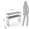 Nancy consolle vetro trasparente ripiano e top finitura rovere 100x35xh75 cm