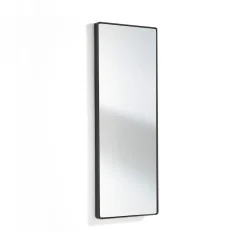 Neat big black slim specchio da parete in acciaio finitura nero opaco 36x3.5 h100 cm