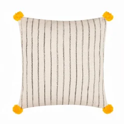 Neem 3 cuscino colore panna con righe made in india 45x45 cm