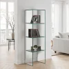 New blanko libreria a colonna in vetro 3 ripiani 35x22xh149 cm