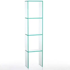 New blanko libreria a colonna in vetro 3 ripiani 35x22xh149 cm
