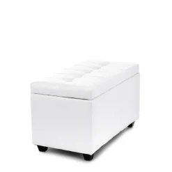 Nice white 80 cassapanca contenitore in pelle sintetica bianco 80x43.5xh46.5 cm