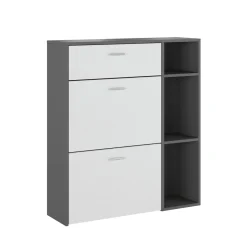 Niki evo graphite scarpiera struttura finitura grigio graphite opaco ante finitura larice bianco a poro aperto h1015 l90 p26