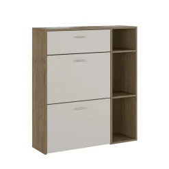 Niki evo wood scarpiera struttura finitura noce crudo ante finitura cashmere opaco h1015 l90 p26