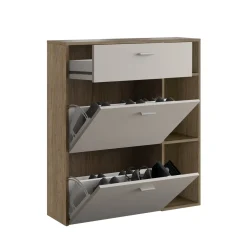 Niki evo wood scarpiera struttura finitura noce crudo ante finitura cashmere opaco h1015 l90 p26