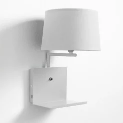 Nio white applique bianca in metallo bianco opaco con presa usb 22x24 h34 cm
