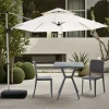 Numana ombrellone regolabile tampa in acciaio grigio chiaro telo ecru base inclusa 350x350xh260 cm
