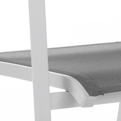 Nydri sedia con braccioli interno e esterno in alluminio bianco opaco e tessuto grigio 56x62xh86 cm