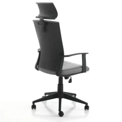 Ontario sedia da ufficio regolabile e girevole tao in pelle sintetica grigio effetto invecchiato con ruote 61x61 h121/131 cm