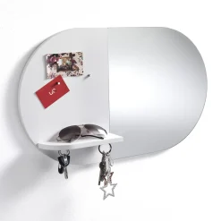 O-reminder specchio da parete con pannello memo bianco opaco 60x9 h36 cm