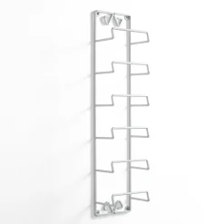 Oste cantinetta porta bottiglie a parete in acciaio bianca opaco 6 bottiglie 16x10xh68 cm