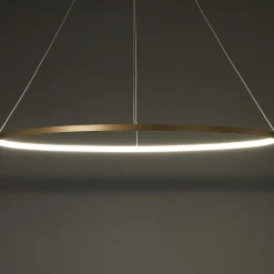 Oval ring gold lampadario in allumino oro opaco con filo regolabile d 60/100 h92 cm