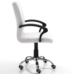 Pany high white sedia da ufficio regolabile e girevole in pelle sintetica bianca con ruote 57x62 h94/104 cm