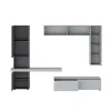 Parete soggiorno AXANDRA GRAPHITE finitura Grigio Graphite opaco Larice Grigio a poro aperto H207 L280 P496