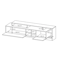 Parete soggiorno KELY WHITE finitura Rovere Crudo Bianco opaco H172 L260 P44