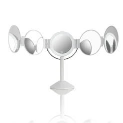 Penta specchio da tavolo con led senza filo touch bianco opaco 25x20.5xh46.5 cm