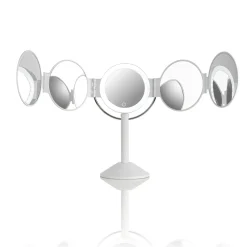 Penta specchio da tavolo con led senza filo touch bianco opaco 25x20.5xh46.5 cm