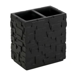 Petra bicchiere bagno in poliresina nera 10.8x6.8 h11.5 cm