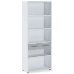 Pier big libreria alta finitura larice bianco e frontali cemento 80x35.5xh201 cm