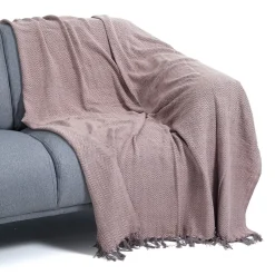 Pier pink plaid cotone colore grigio rosa dimensioni 135x190 cm