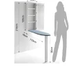 Platico pensile con asse da stiro laccato bianco opaco anta con specchio h120 l40 p18 cm