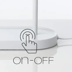 Pogo gigo lampada da tavolo in acciaio bianco opaco accensione touch con presa usb 26x14 h33 cm