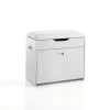 Pratiko-b scarpiera / panca in mdf laccata bianco opaco 1 anta e 1 vano contenitore 60x30xh55 cm