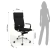 Premier black sedia da ufficio regolabile e girevole in pelle sintetica nera con ruote 57x66 h110/120 cm