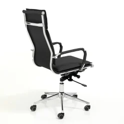 Premier black sedia da ufficio regolabile e girevole in pelle sintetica nera con ruote 57x66 h110/120 cm