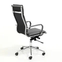 Premier grey poltrona da ufficio regolabile e girevole in pelle sintetica grigia con ruote 57x66 h110/120 cm