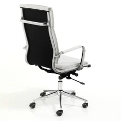 Premier white sedia da ufficio regolabile e girevole in pelle sintetica bianca con ruote 57x66 h110/120 cm