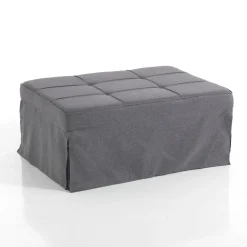 Quick longue kappa pouf trasformabile letto in tessuto grigio 95x70xh40 cm